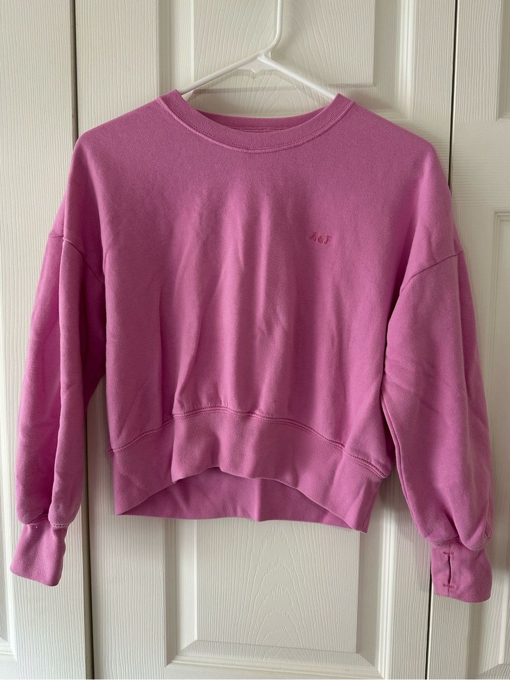 abercrombie kids Pink Cropped Crewneck Sweatshirt